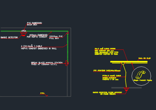 Complete DWG schematic of a loop-based addressable fire alarm system. Ideal for drafting, tenders, and project adaptation. - Image 4