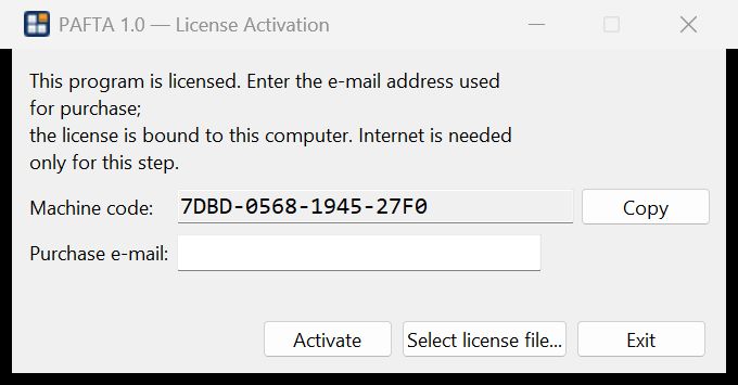 One-time activation with your order e-mail