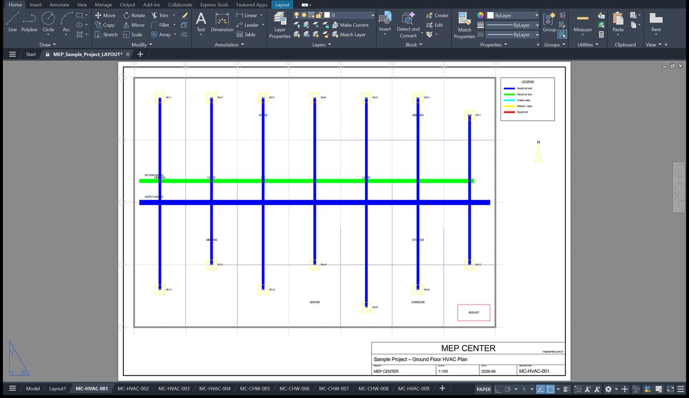 Generated layout in AutoCAD with the locked viewport