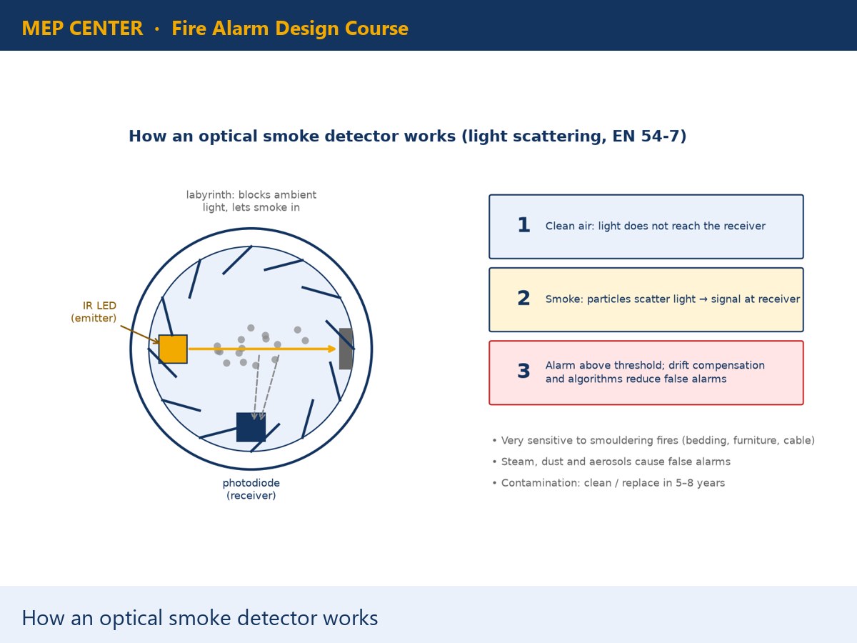 How an optical smoke detector works